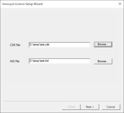 Licence Setup Wizard - CD Key Page