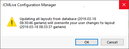 Warning message displayed when users are loading all layouts as factory defaults