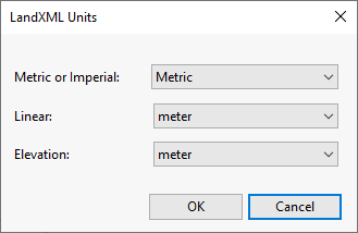 LandXML Units Dialog