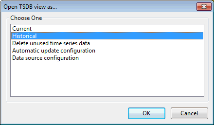 Open TSDB view as dialog