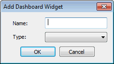 Add Dashboard Widget dialog