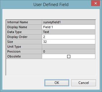 User Defined Fielf Grid