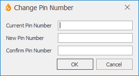 Change PIN Number dialog