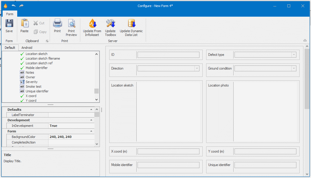 Designing a Smoke Defect Observation form