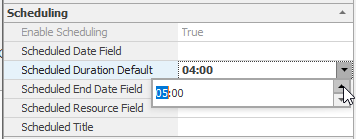 Editing the default amount of time for the schedule