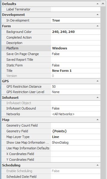 Form properties