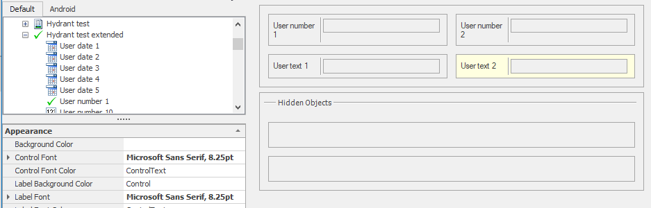 Designing a Hydrant Test extended form