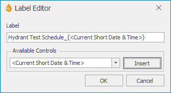 Label for Hydrant Test Schedule