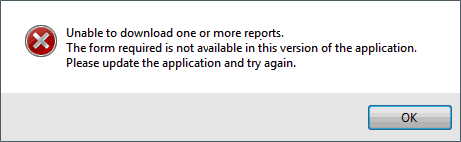 Download schedule error message