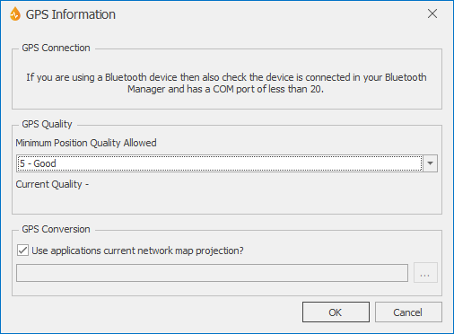 GPS Information dialog