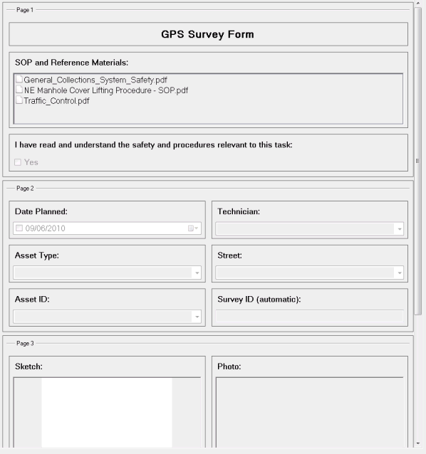 Example of form layout