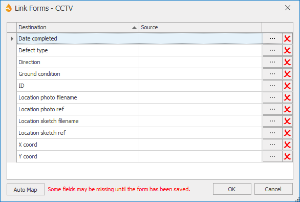 Link Forms dialog