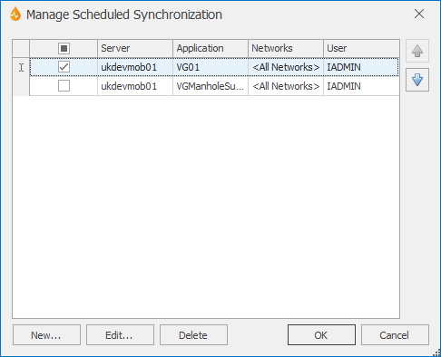 Manage Scheduled Synchronization Dialog