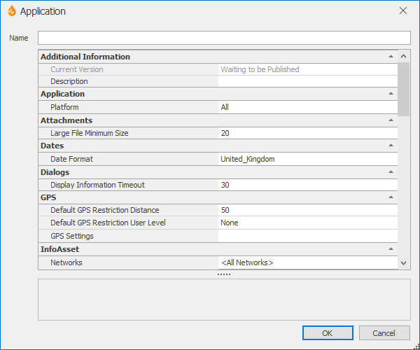 Application dialog