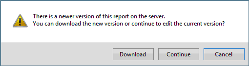 Newer Report Version warning message