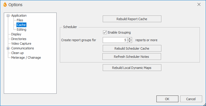 Options Cache tab