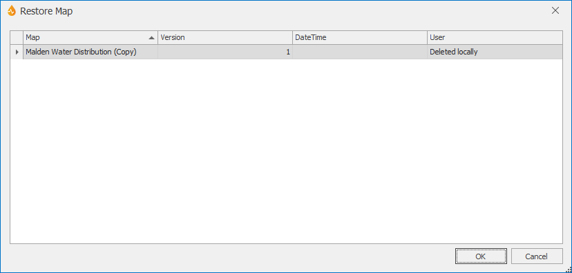 Restore Layer dialog