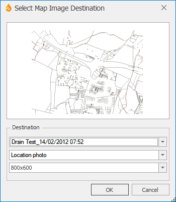 Select Map Image Destination dialog