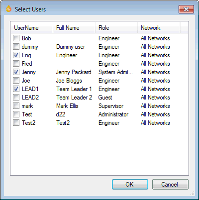 Select Users dialog