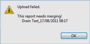 Upload Failed message