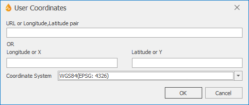 User Coordinates dialog