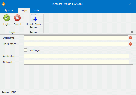 Login dialog