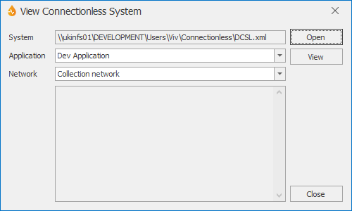 View Connectionless System Dialog