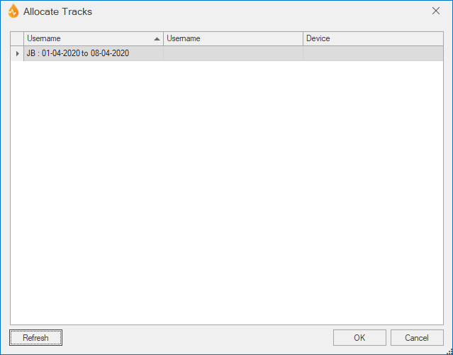 Allocate Tracks dialog