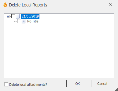 Delete Local Report dialog