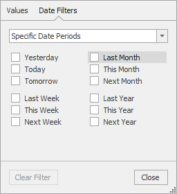 Column filter tool