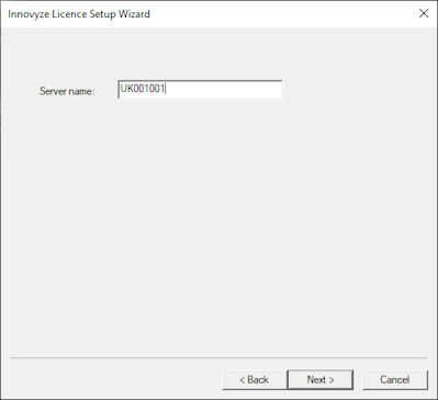 Licence Setup Wizard - Specify Floating Licence Server page