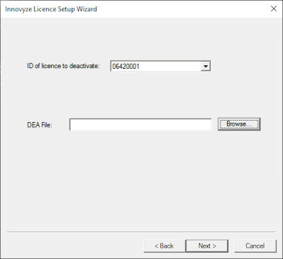 Licence Setup Wizard - Deactivate Licence page