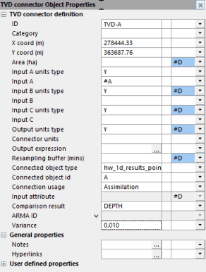Example of TVD Connector Properties for Assimilation of Link Objects