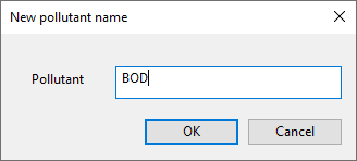 New Pollutant Name Dialog
