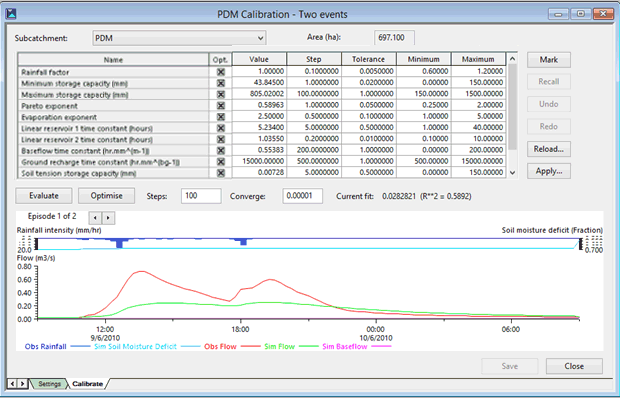 PDM Calibration Dialog Settings Tab