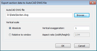 Export section data to AutoCAD DWG file