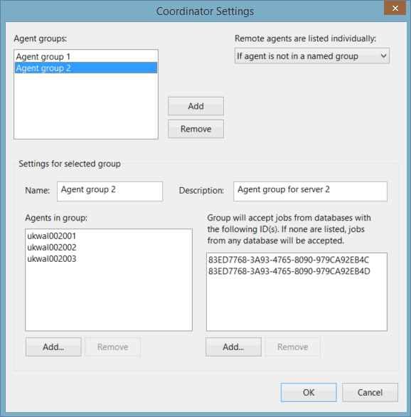 Coordinator Settings Dialog