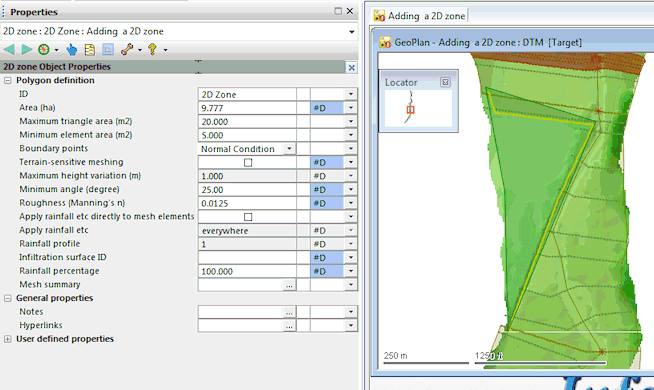 Set 2D zone properties