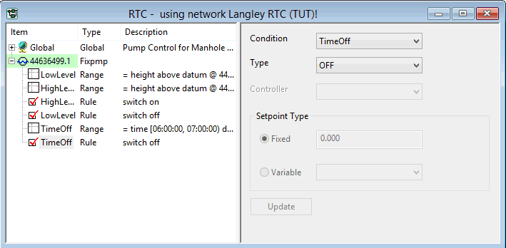 RTC Editor Pump Time Off Rule