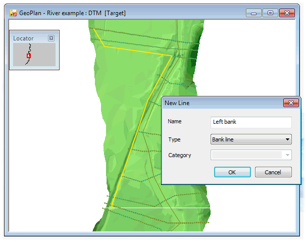 Drawing a bank line