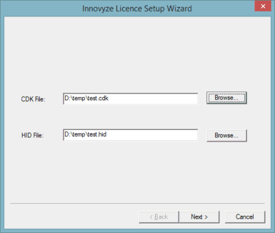 Licence Setup Wizard - CD Key Page