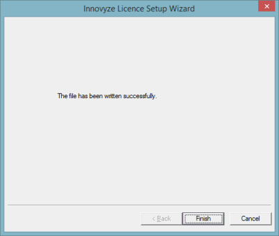 Licence Setup Wizard - confirmation message regarding the generation of the HID file