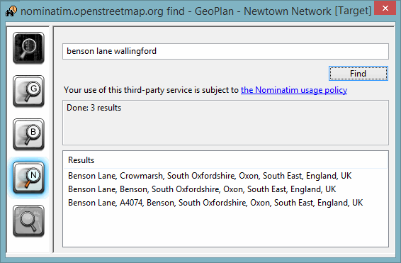 Nominatim Find page