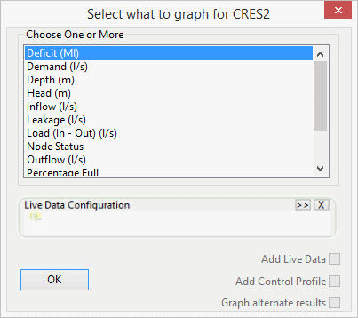 Graph pick selection dialog