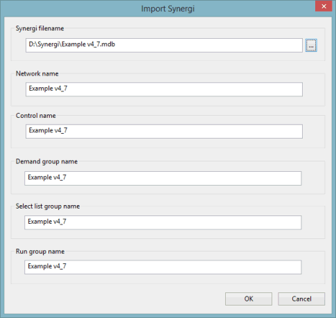 Import SynerGi Dialog