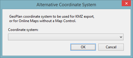 Alternative Coordinate System dialog