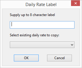 Daily Rate Label dialog