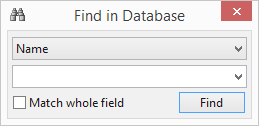 Find In Database dialog