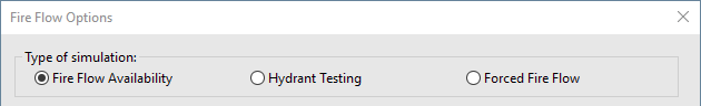 Header area of the Fire Flow Options dialog