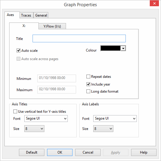 Graph Properties dialog